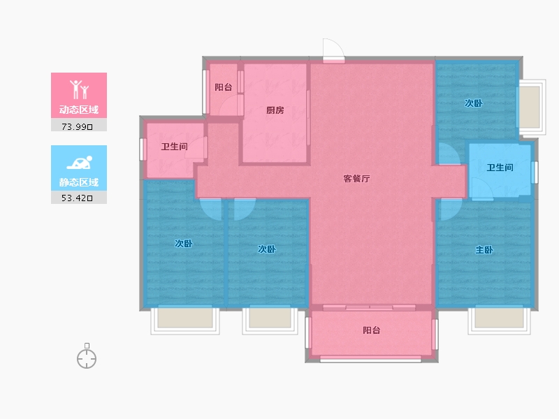 湖南省-湘潭市-吉润华府-116.32-户型库-动静分区