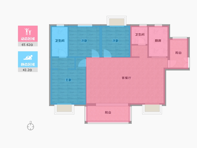 湖南省-常德市-时代华府-98.83-户型库-动静分区