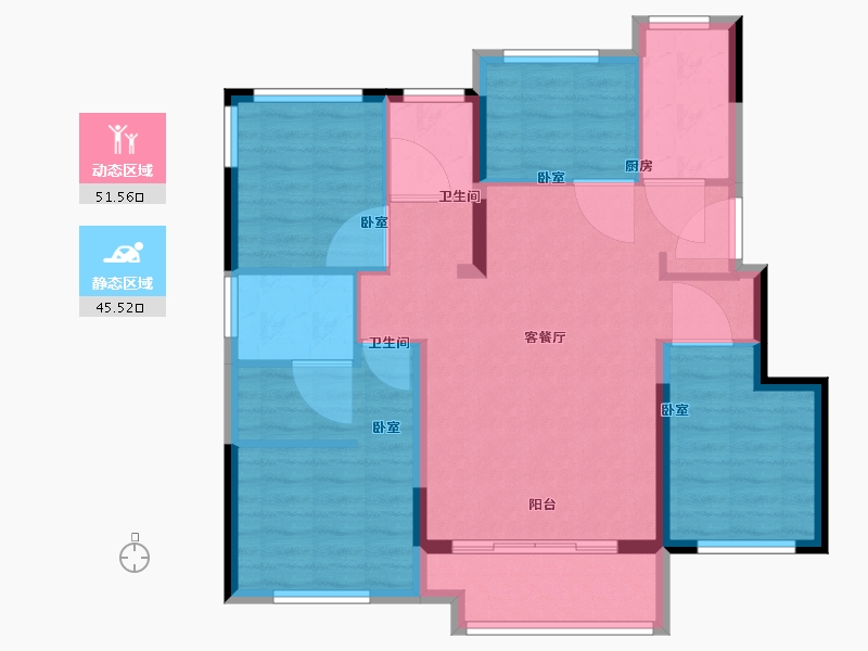 福建省-福州市-保利和光尘樾-87.00-户型库-动静分区