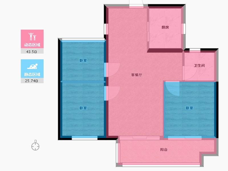 福建省-福州市-保利堂悦-62.22-户型库-动静分区