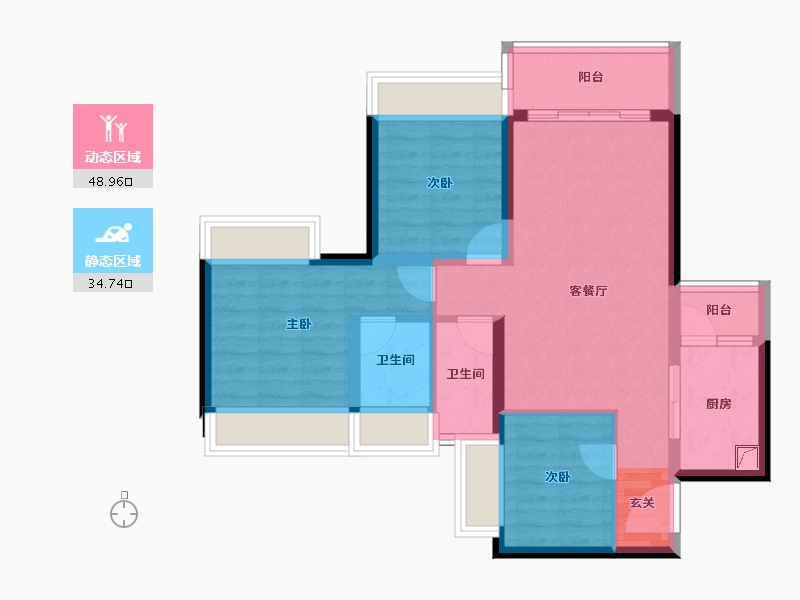 广东省-惠州市-星河荣域-73.78-户型库-动静分区