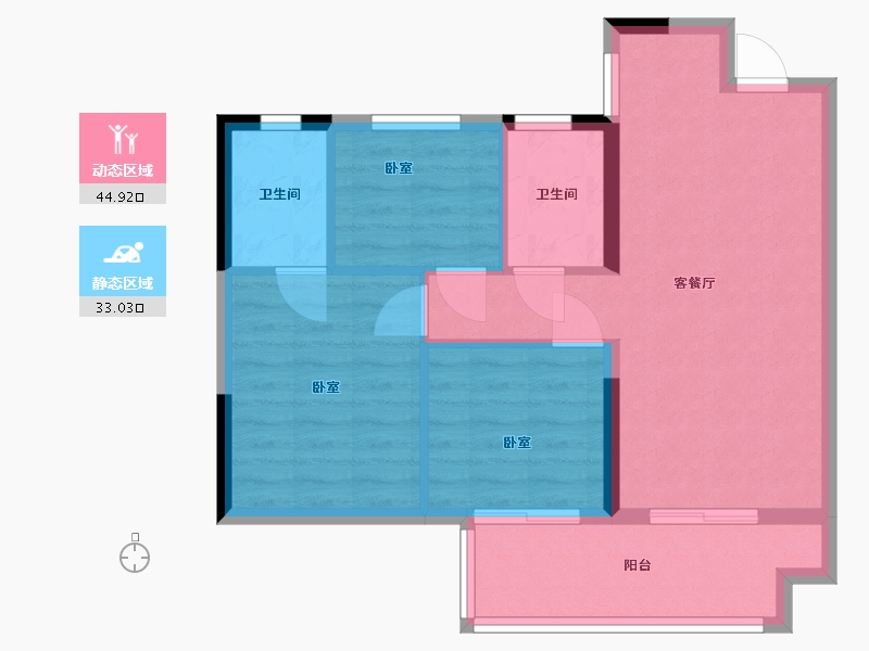 福建省-福州市-融旷·格林学府-70.15-户型库-动静分区