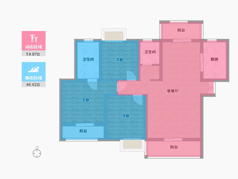 湖南省-常德市-时代华府-93.94-户型库-动静分区