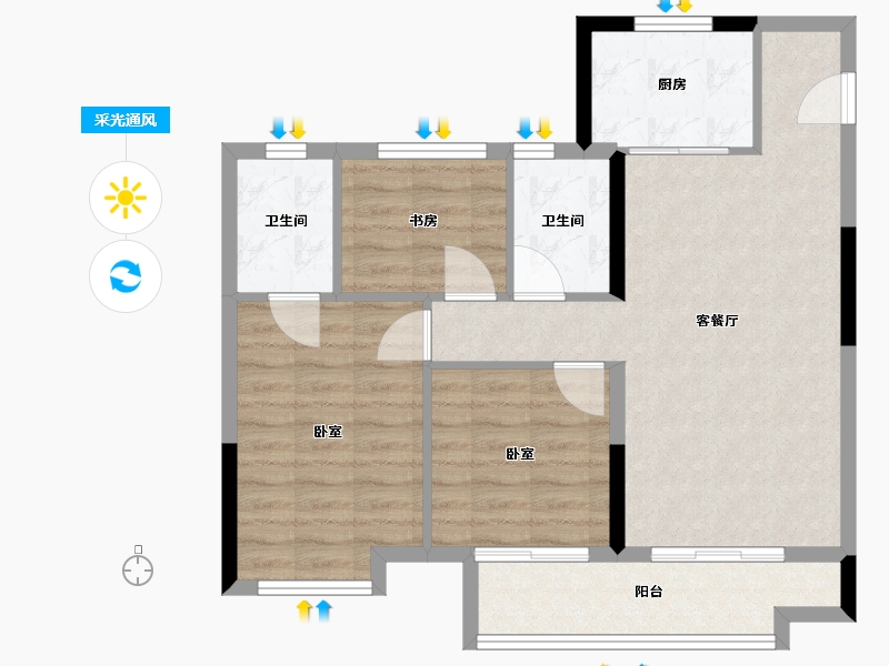 福建省-福州市-连江建发双玺书香府-78.16-户型库-采光通风