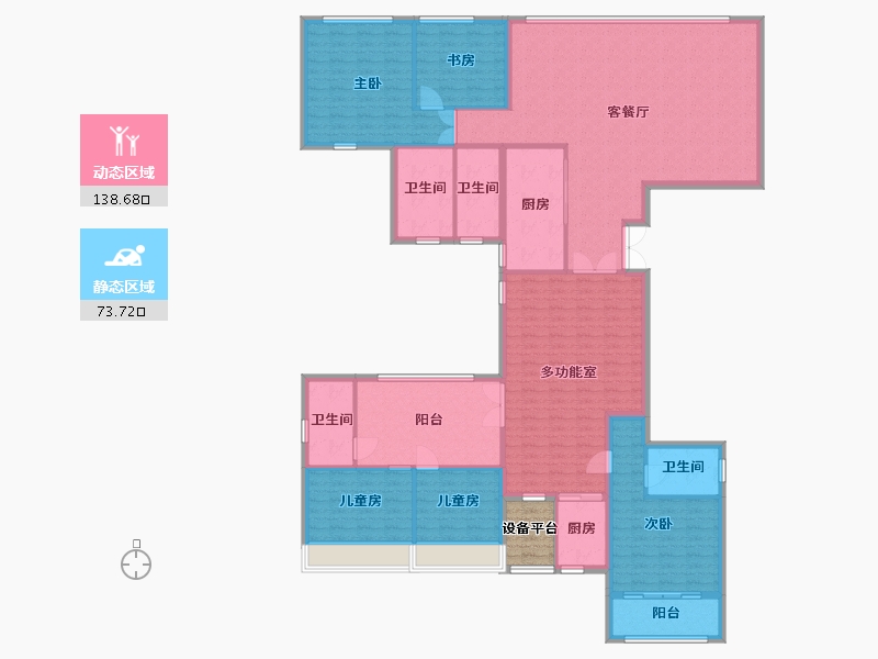 湖南省-常德市-城投·十里外滩-197.72-户型库-动静分区