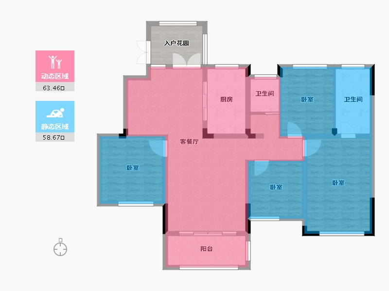 湖南省-长沙市-长房·宁都公馆-115.85-户型库-动静分区