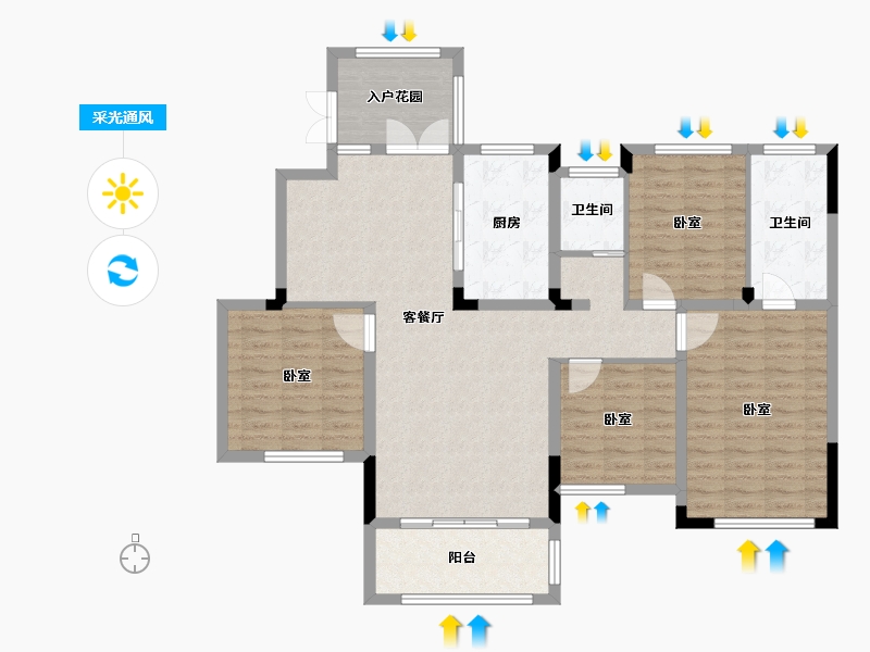 湖南省-长沙市-长房·宁都公馆-115.85-户型库-采光通风