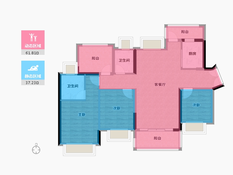 广东省-惠州市-星河荣域-87.84-户型库-动静分区