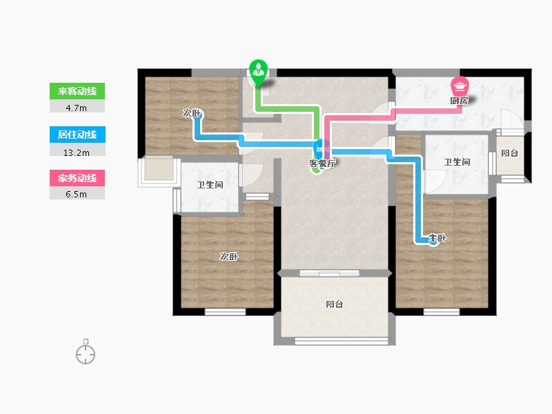 湖南省-常德市-致远·乐路口-87.62-户型库-动静线