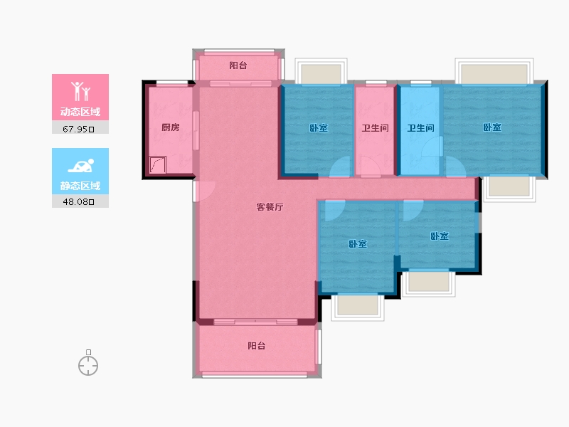 广东省-惠州市-凯景华府-104.02-户型库-动静分区