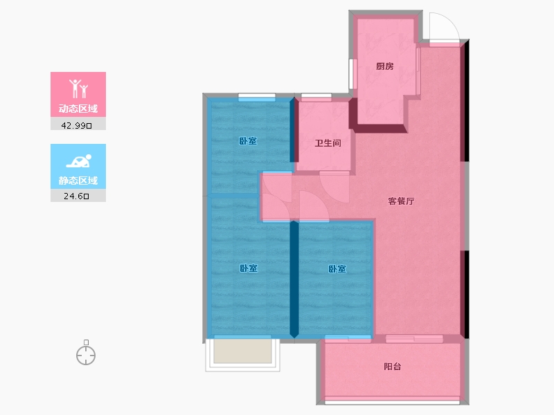 福建省-福州市-蓝光玖榕台-60.00-户型库-动静分区