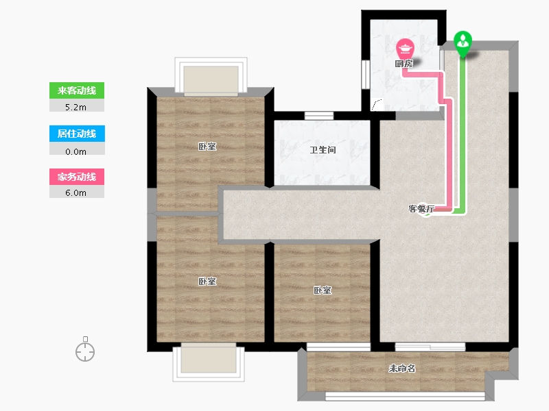 湖北省-武汉市-佳兆业滨江新城-73.99-户型库-动静线