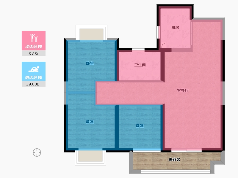 湖北省-武汉市-佳兆业滨江新城-73.99-户型库-动静分区