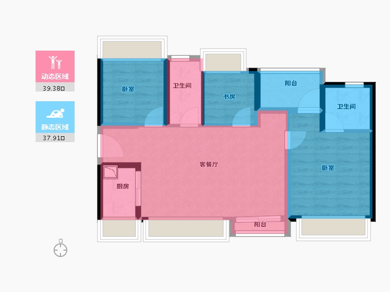 广东省-深圳市-天玑公馆-68.21-户型库-动静分区