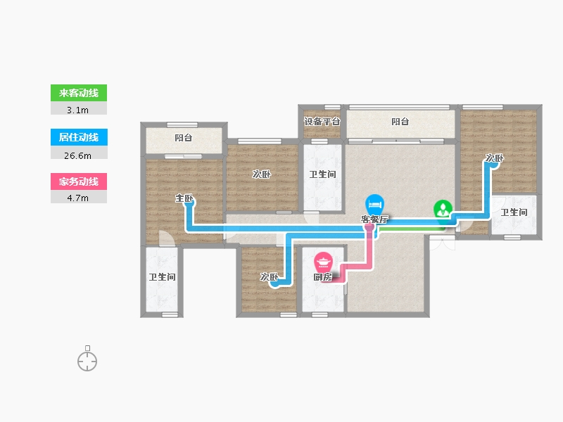 湖南省-常德市-城投·十里外滩-136.15-户型库-动静线