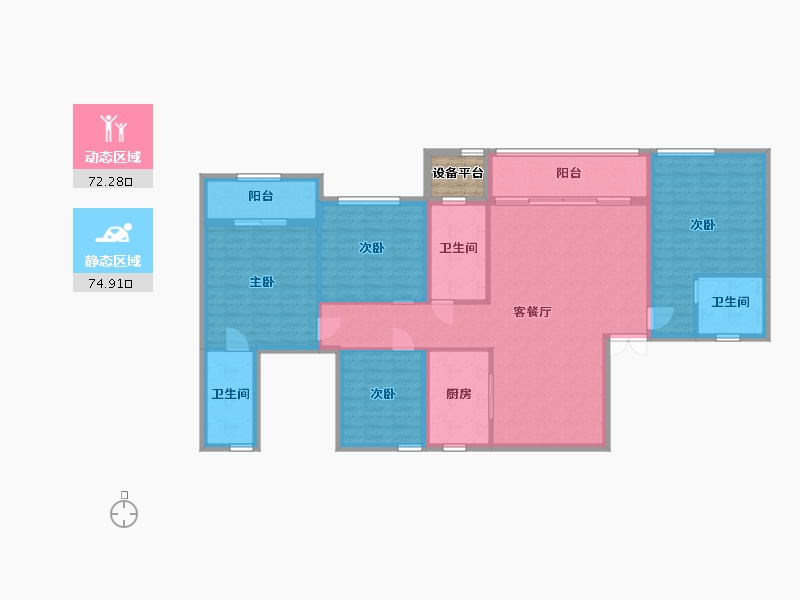 湖南省-常德市-城投·十里外滩-136.15-户型库-动静分区