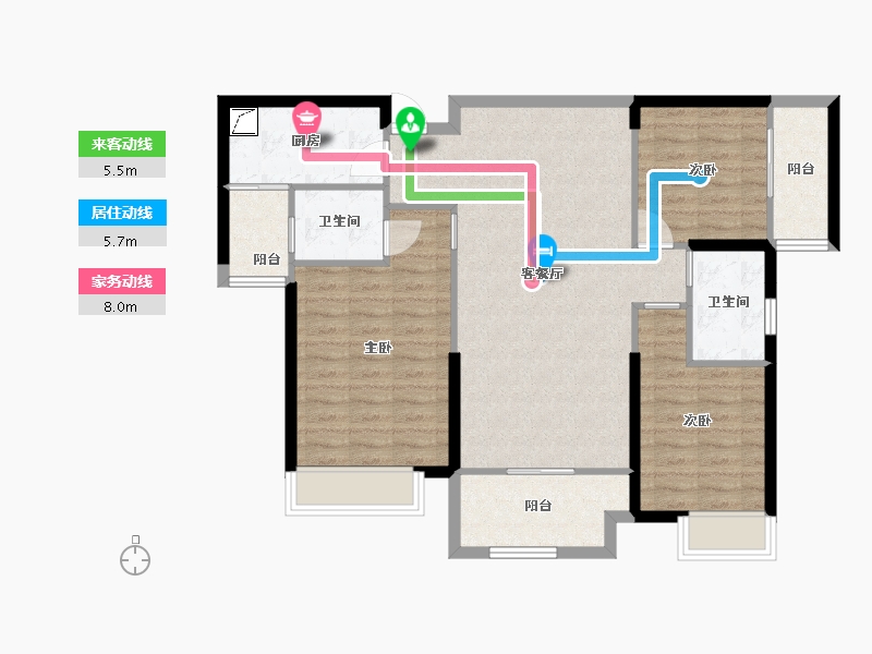 湖南省-常德市-城投·十里外滩-95.62-户型库-动静线