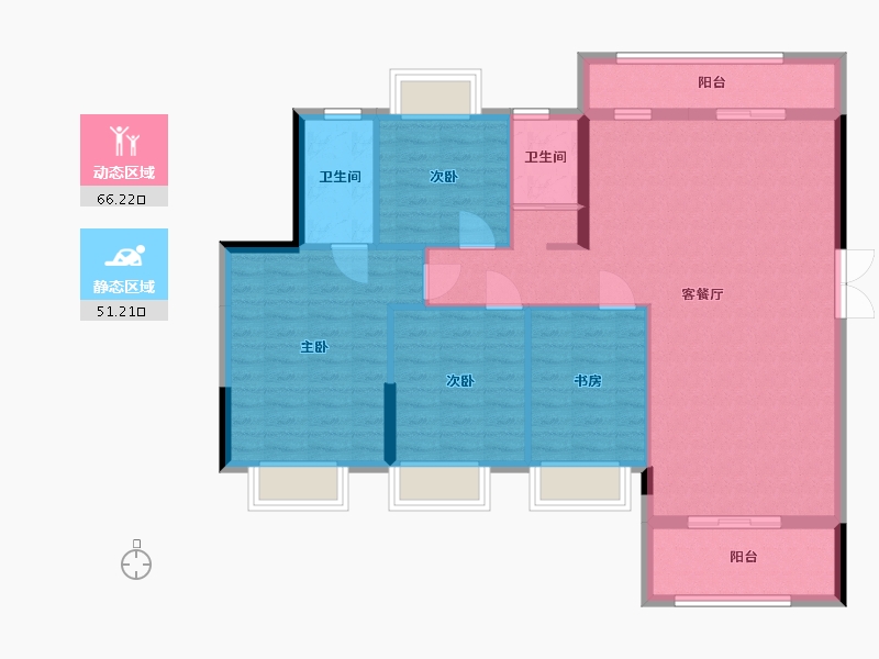 广东省-韶关市-南雄市源河汇景商住小区-106.73-户型库-动静分区