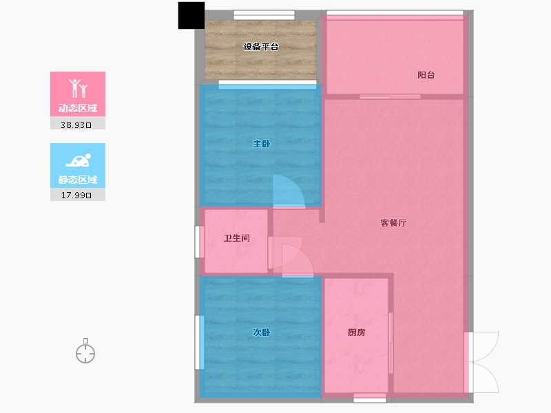 湖南省-常德市-城投·十里外滩-55.61-户型库-动静分区