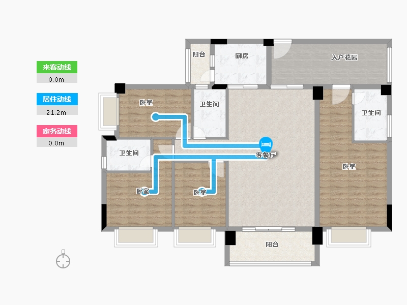 广东省-广州市-云峰学府南苑-130.91-户型库-动静线