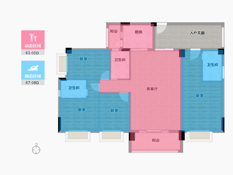 广东省-广州市-云峰学府南苑-130.91-户型库-动静分区