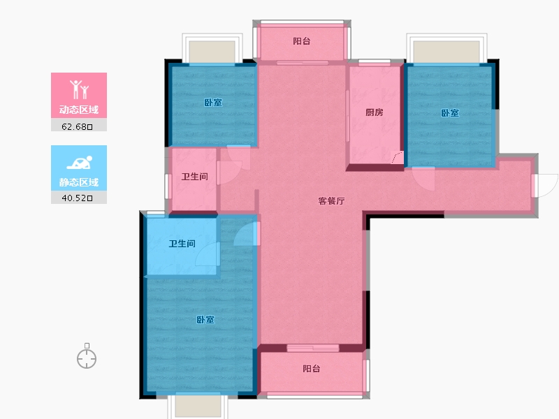 湖北省-武汉市-曦地港CITY ON-92.00-户型库-动静分区