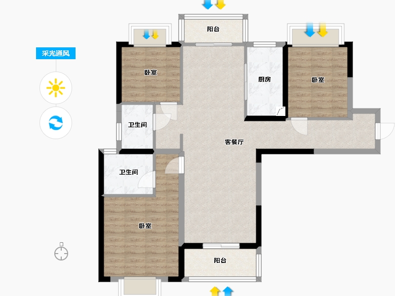 湖北省-武汉市-曦地港CITY ON-92.00-户型库-采光通风