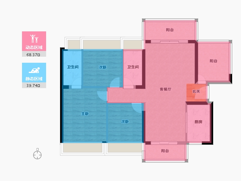 广东省-惠州市-碧桂园中央公园-97.22-户型库-动静分区