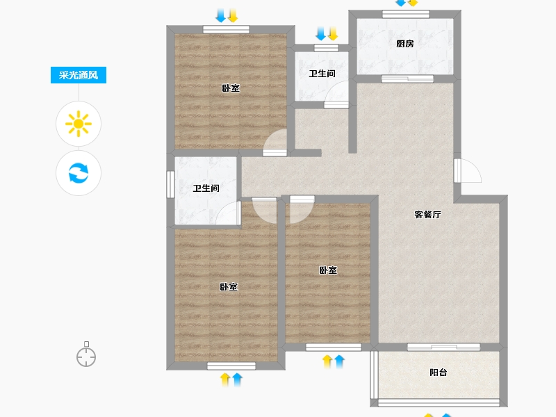 湖北省-孝感市-丹阳古镇-100.85-户型库-采光通风