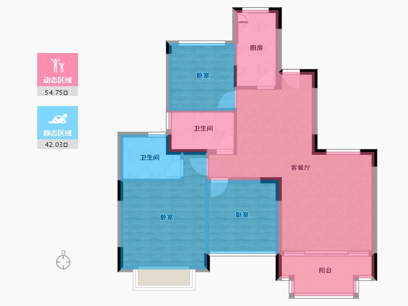 广东省-广州市-恒大郦湖城-86.91-户型库-动静分区