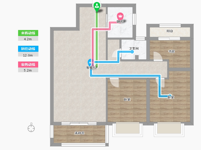 江西省-抚州市-硕丰壹方城-75.00-户型库-动静线