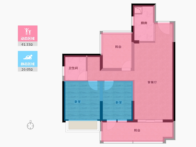 广东省-深圳市-碧桂园十里银滩维港湾-71.58-户型库-动静分区