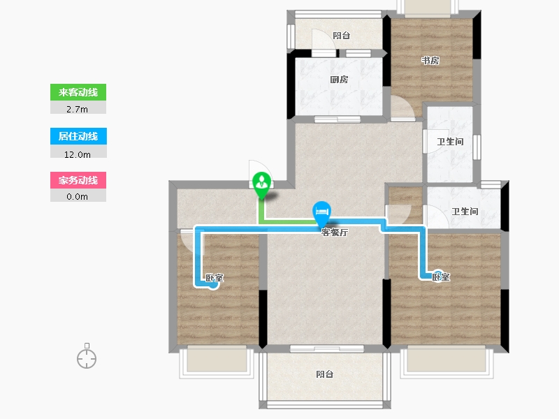 广东省-河源市-碧桂园·公园上城-86.58-户型库-动静线