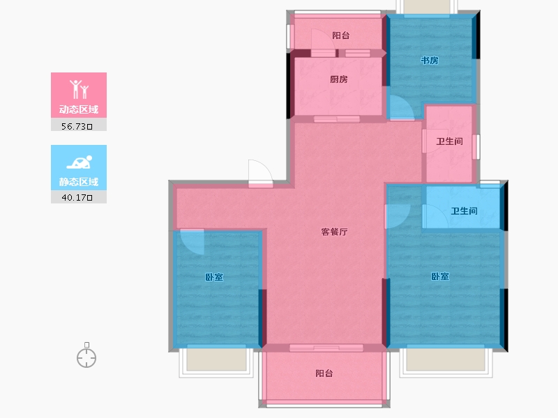 广东省-河源市-碧桂园·公园上城-86.58-户型库-动静分区