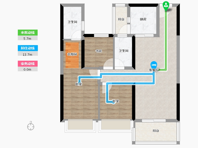 湖北省-孝感市-碧桂园新城华府-77.73-户型库-动静线