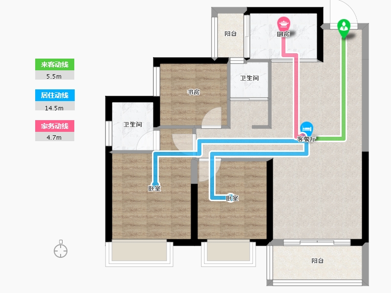 湖南省-长沙市-长房云公馆-78.92-户型库-动静线