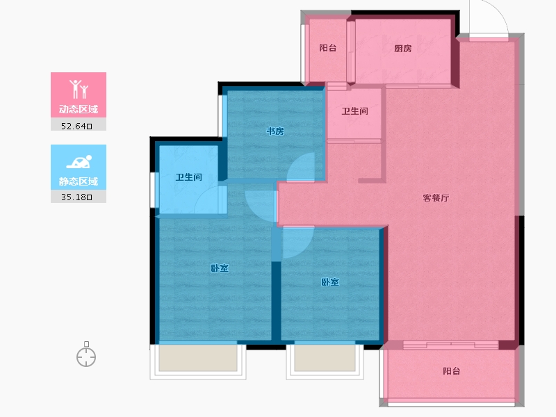 湖南省-长沙市-长房云公馆-78.92-户型库-动静分区