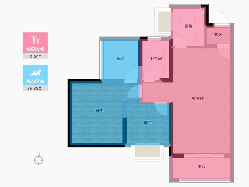 广东省-惠州市-颐安天朗名庭-61.00-户型库-动静分区