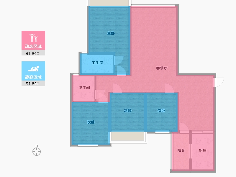 四川省-乐山市-幸福名门-104.67-户型库-动静分区