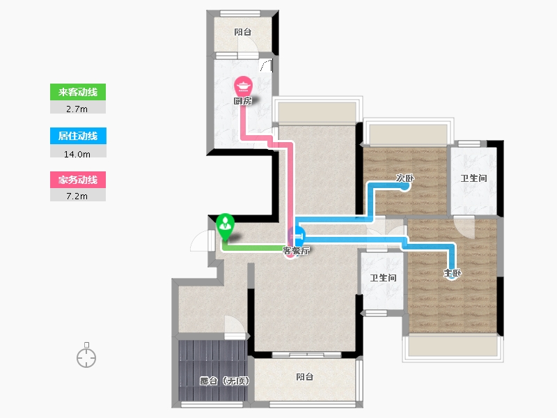 湖南省-常德市-香江悦府-90.33-户型库-动静线