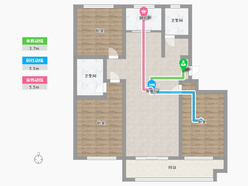 山东省-聊城市-正泰·花千树-97.99-户型库-动静线