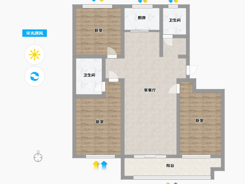 山东省-聊城市-正泰·花千树-97.99-户型库-采光通风