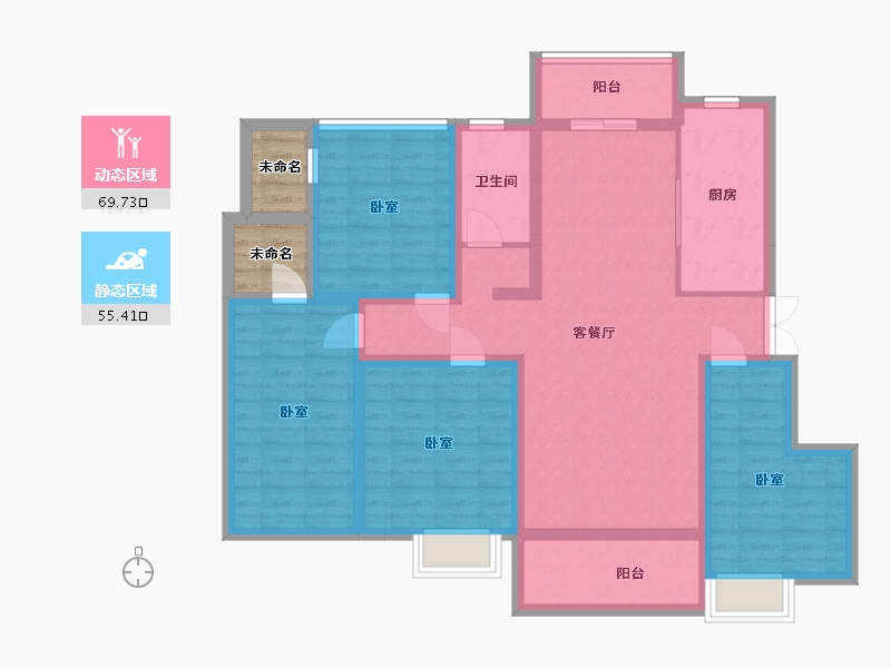 湖南省-永州市-江华宏一珊瑚海-115.91-户型库-动静分区