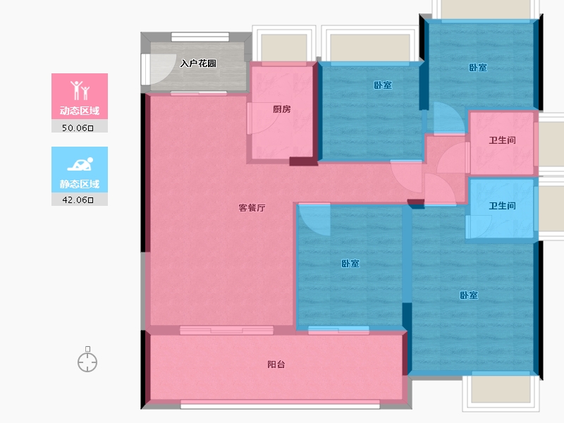 福建省-福州市-融旷·格林学府-86.15-户型库-动静分区