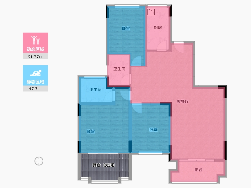 广东省-广州市-恒大郦湖城-105.39-户型库-动静分区