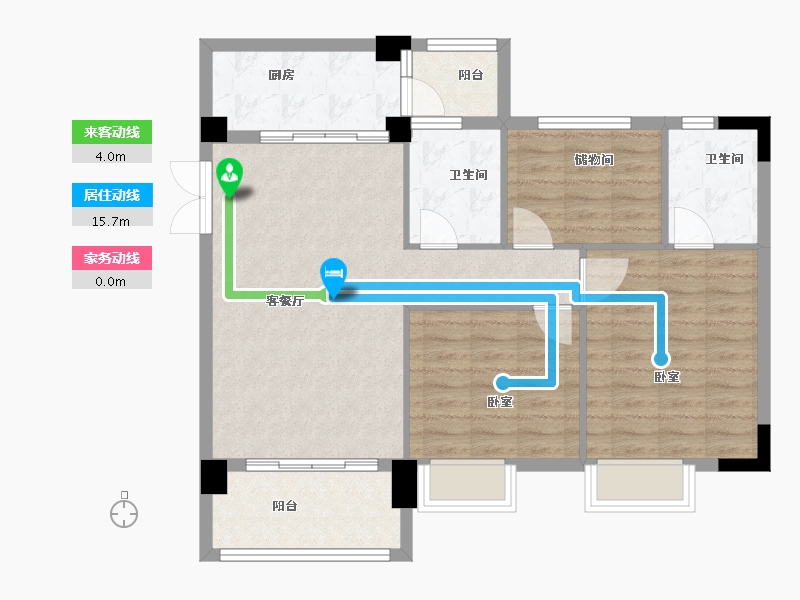 广东省-广州市-云峰学府南苑-89.14-户型库-动静线