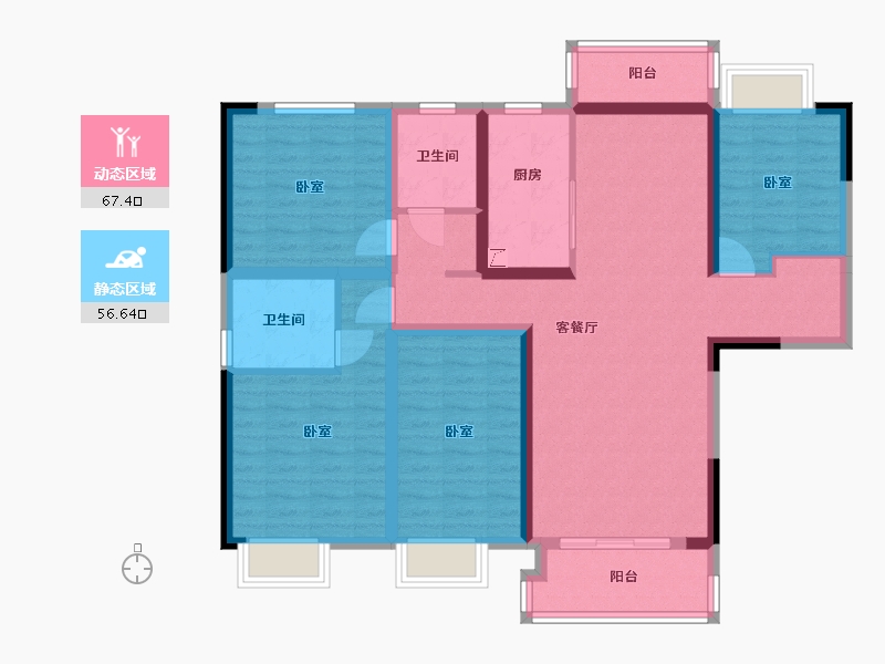 湖北省-武汉市-曦地港CITY ON-109.14-户型库-动静分区