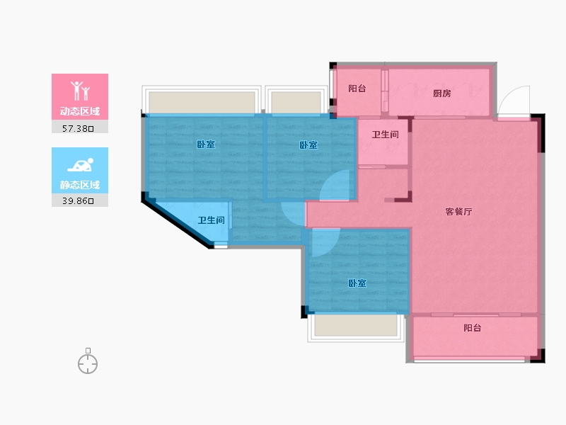 广东省-韶关市-乐昌利华雅居-88.52-户型库-动静分区