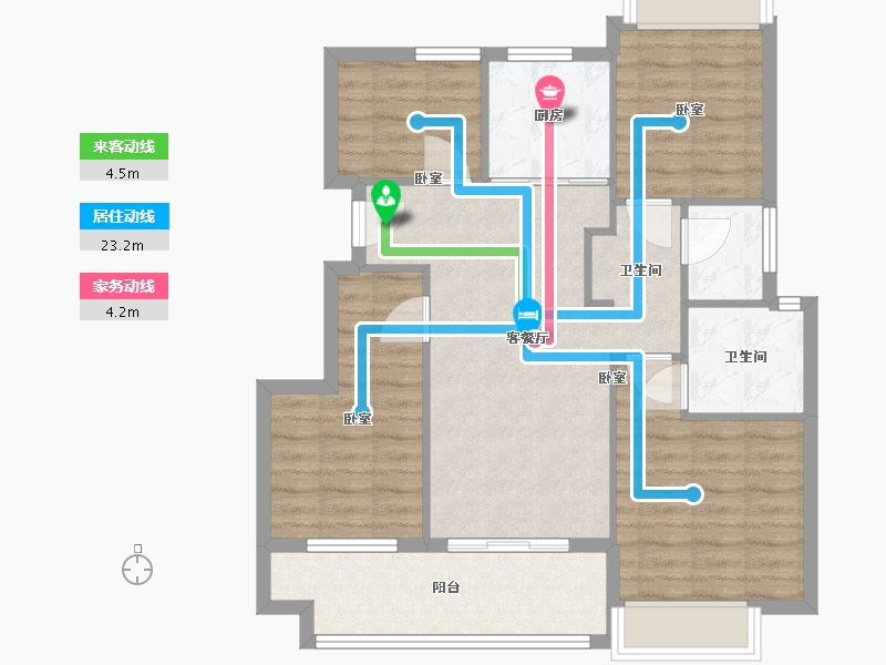 福建省-福州市-三迪雅筑枫丹-83.73-户型库-动静线