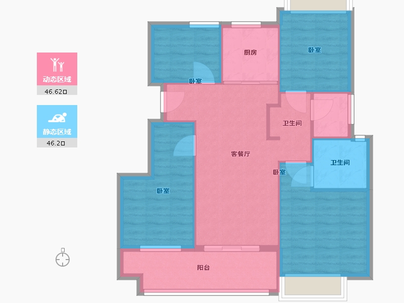 福建省-福州市-三迪雅筑枫丹-83.73-户型库-动静分区